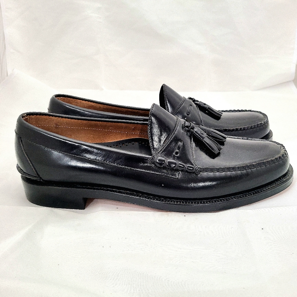 Johnston & Murphy Aristocraft Men's 11.5 Black Ski Moc Tassels Leather Loafer
